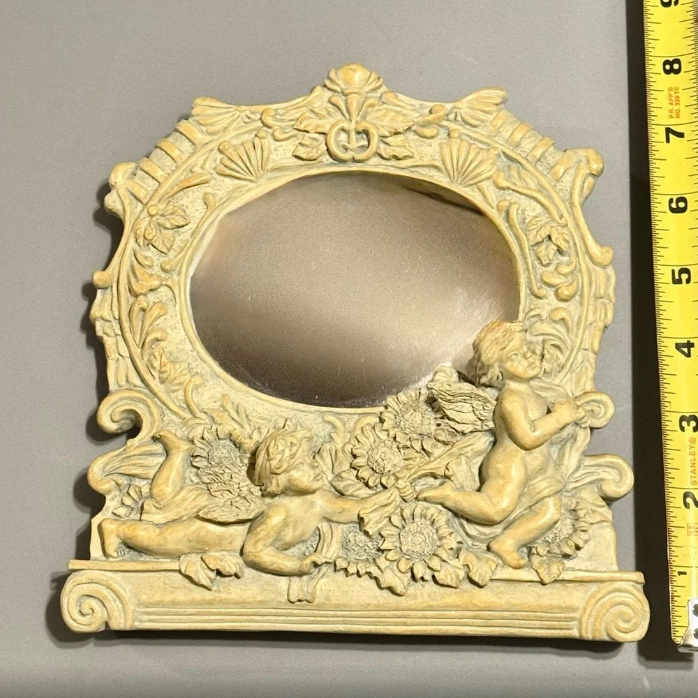 Wang's International Vanity Mirror Renaissance Angel Cherub Ivory 7.5 in Vintage
